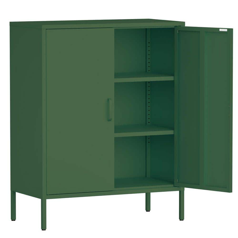 army-green-accent-cabinets-