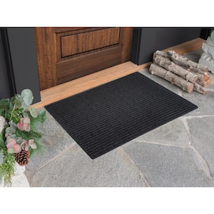 Indoor Outdoor Doormat Black 18 in. x 30 in. Coco Loop Floor Mat
