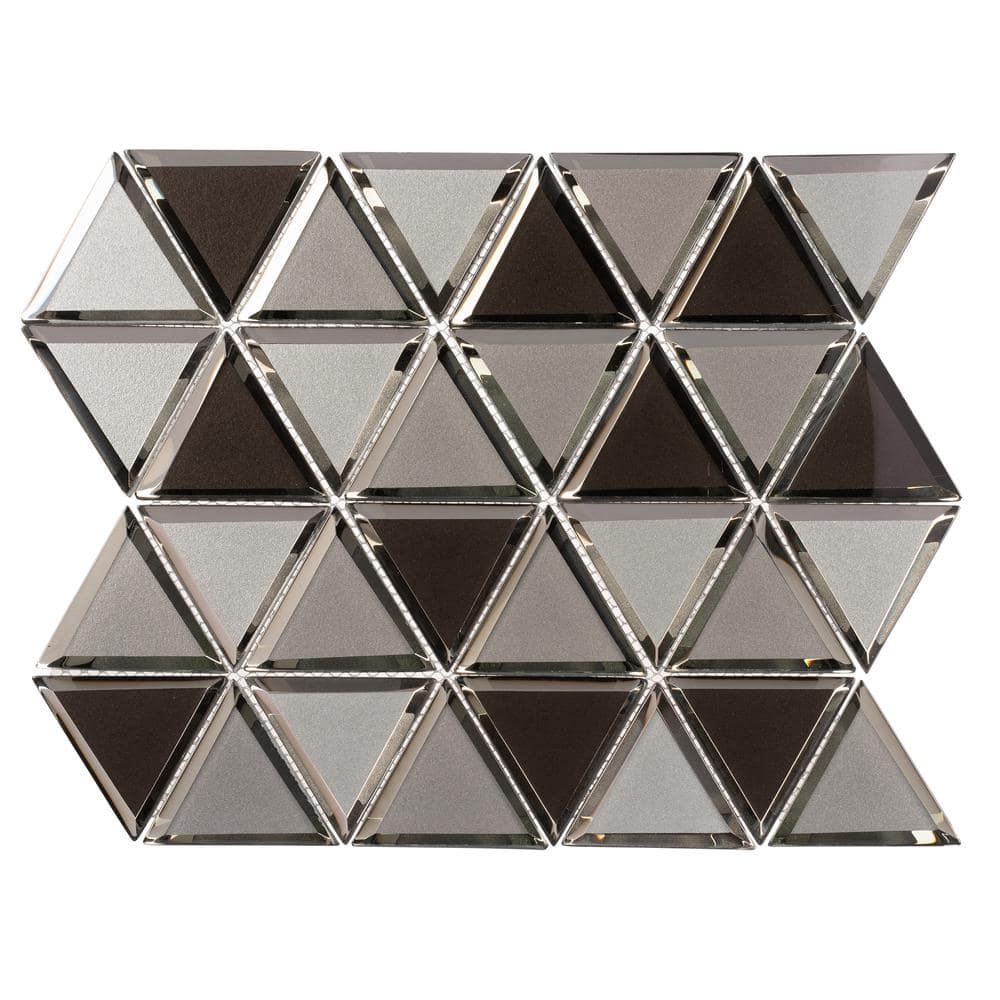 Cattail Glossy Beveled Glass Geometric Mosaic Wall Tile