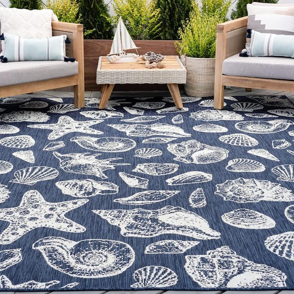 Eco Coastal Navy 5 ft. x 8 ft. Indoor/Outdoor Area Rug