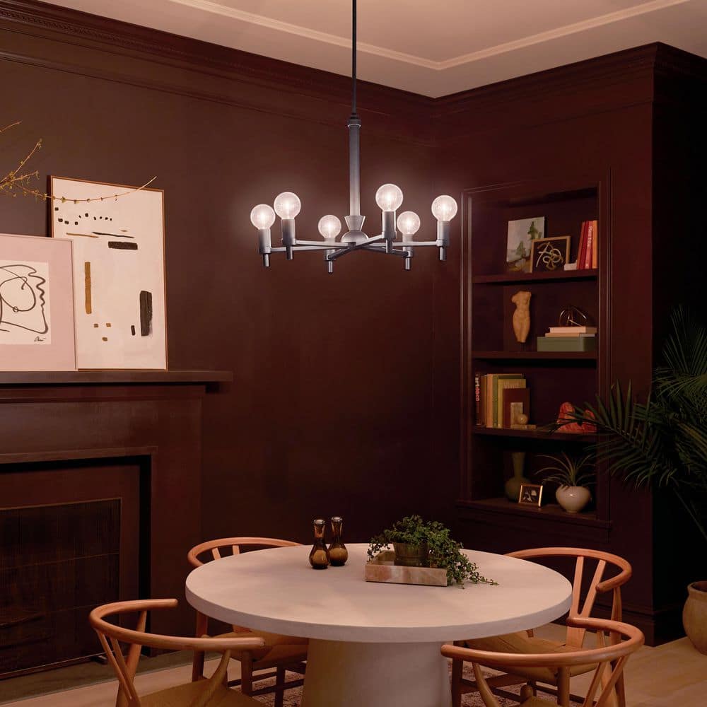 Torvee Geometric 6-Light Medium Chandelier in Black Finish