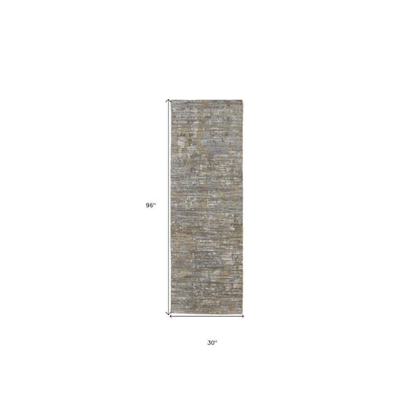 2 ft. x 8 ft. Brown, Ivory Abstract Runner Rug