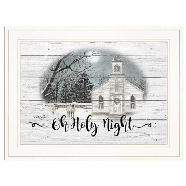 HomeRoots Charlie OH HOLY Night 1-Piece Framed Wall Art 15 in. x 19 in.