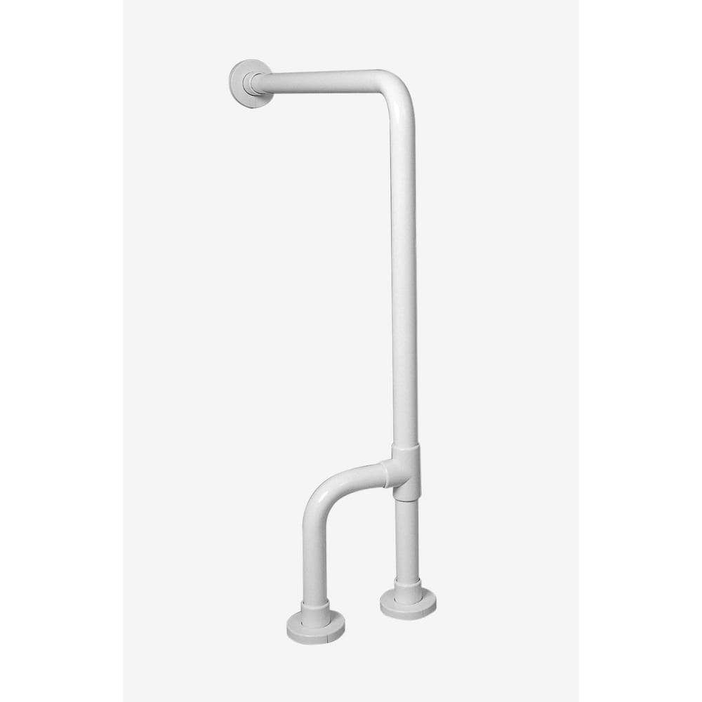 30 in. x 33 in. Floor to Wall Antimicrobial Grab Bar with Reversible Outrig