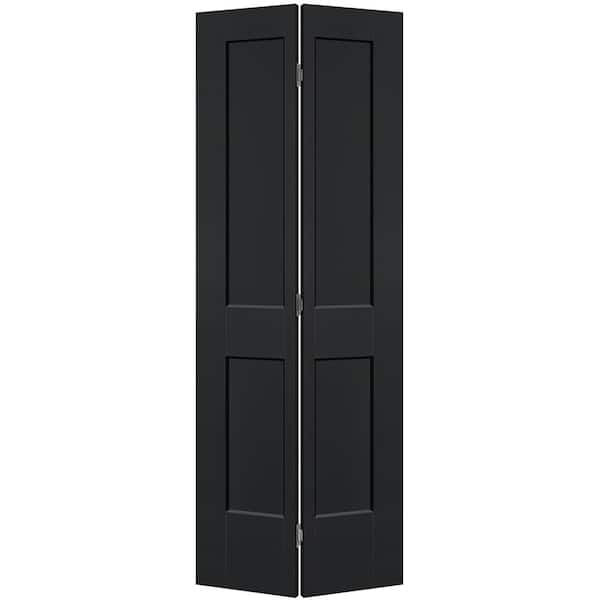 Masonite 30 in. x 80 in. 2-Panel Logan Hollow Core Jet Black Molded Composite Bi-Fold Door