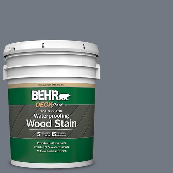 BEHR DECKplus 5 gal. #N510-5 Liquid Mercury color Solid Color Waterproofing Exterior Wood Stain
