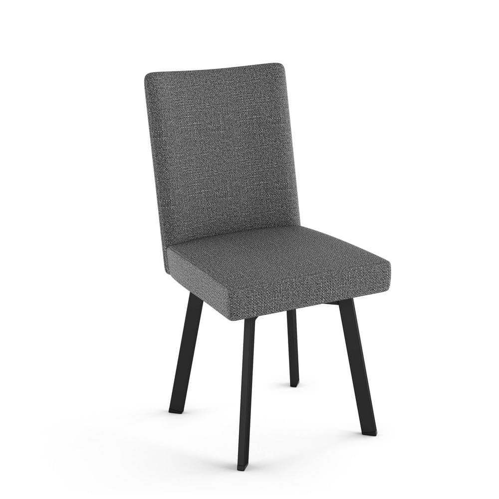Amisco Elmira Grey Woven Fabric / Black Metal Dining Chair  30530-WE/1B25JQF4 - The Home Depot