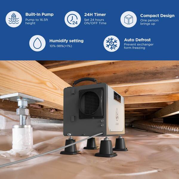 Edendirect 113 pt. 6000 sq.ft. Bucketless Quiet Dehumidifier
