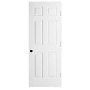 30 in. x 80 in. Colonist Primed Left-Hand Textured Solid Core Molded Composite MDF Single Prehung Interior Door