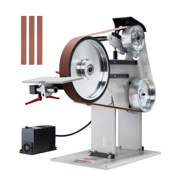 Belt Grinder Sander, 72 x 2 in. Variable Speed Belt Polisher with VFD, 1500W Knife Sharpener with 3-Pieces Sanding Belts