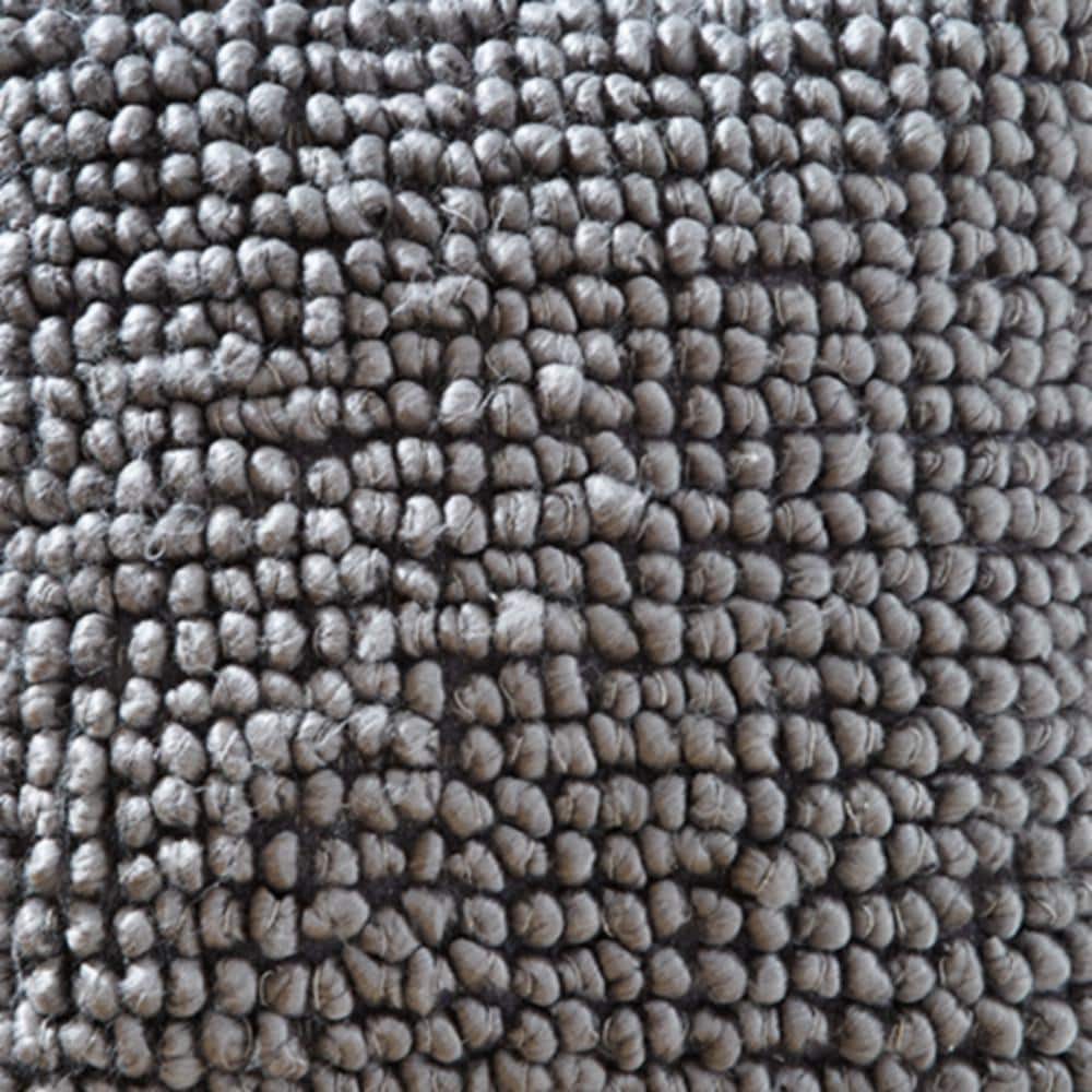 Gray Looped Wool Blend 19'' Square Throw Pillow