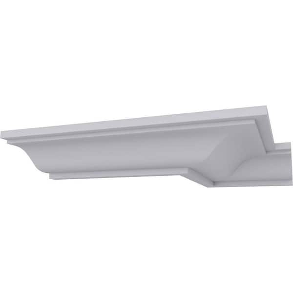 Ekena Millwork 5-3/8 in. x 2-1/8 in. x 94-1/2 in. Foster Smooth Crown Moulding