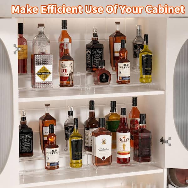 KHKFY 2-Tier Clear Acrylic Liquor Bottle Display Shelf for Countertop ...