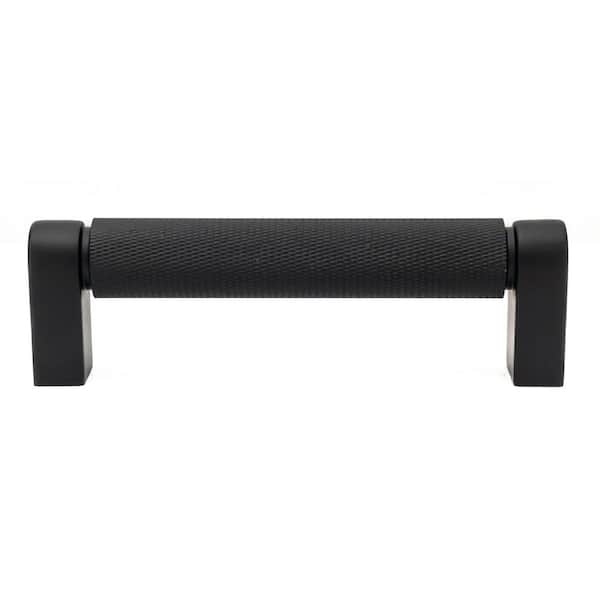 5-Pack Kent Knurled 3-3/4 in. (96 mm) Center-to-Center Industrial Matte Black Bar Drawer Pull