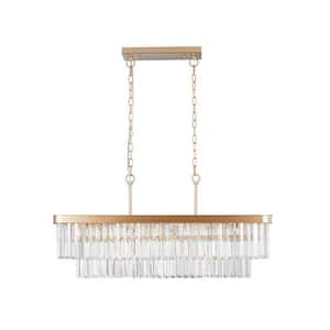 11-Light Gold Crystal Chandelier Pendant Lighting for Kitchen Island Living Room