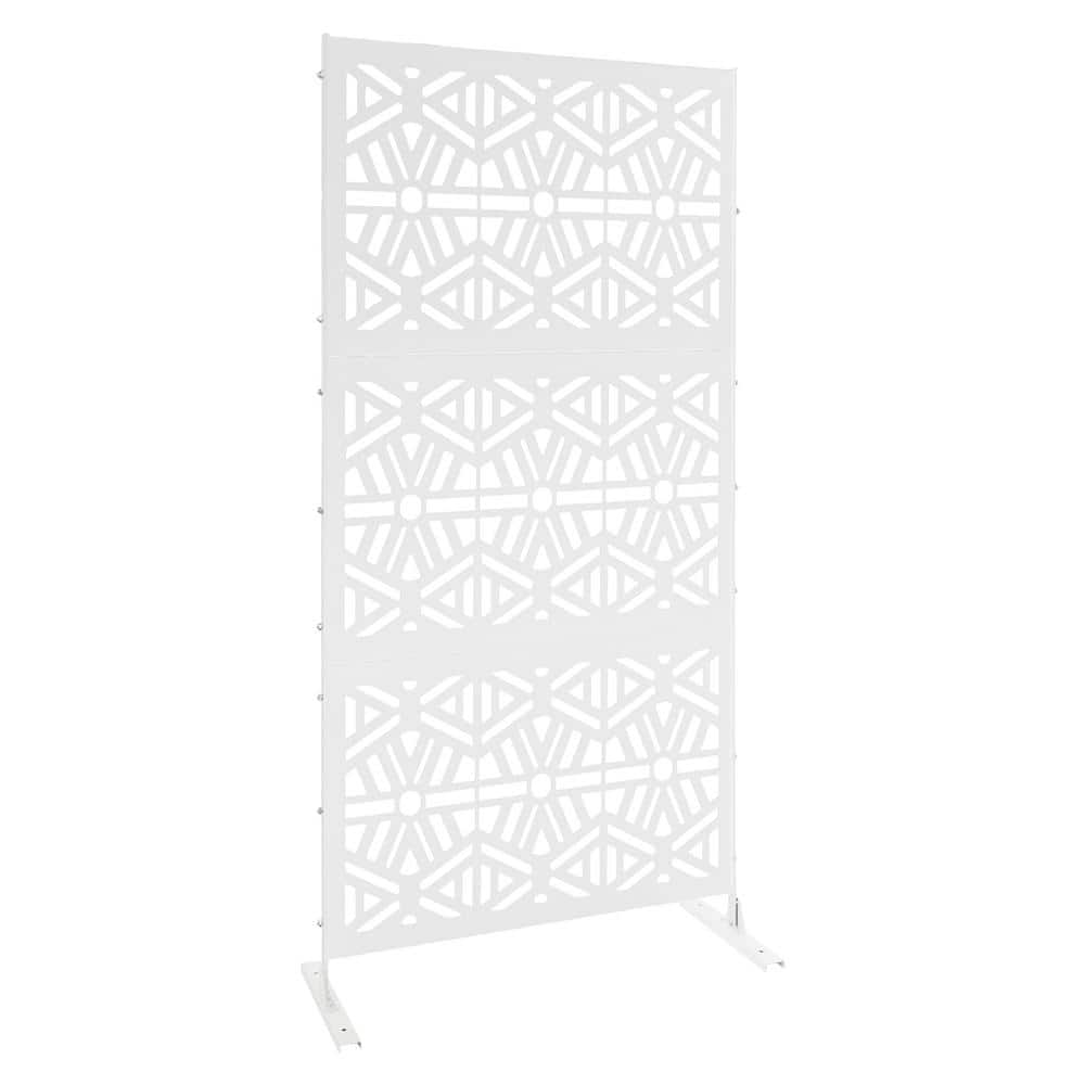 White 6.2 ft. x 2.9 ft. Metal Freestanding Outdoor/Indoor Room Garden Decorative Privacy Fence Privacy Screen Fence price history on PriceWatchPro