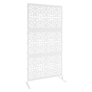 White 6.2 ft. x 2.9 ft. Metal Freestanding Outdoor/Indoor Room Garden Decorative Privacy Fence Privacy Screen Fence