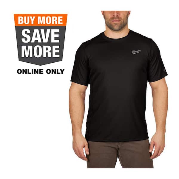 Men's WORKSKIN Medium Black Lightweight Performance Short-Sleeve T-Shirt