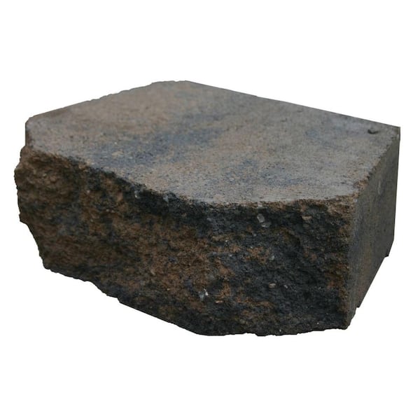 Basalite 12 in. Tan/Charcoal Retaining Wall Block