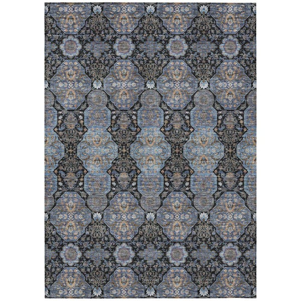 Chantille Machine Washable Indoor/Outdoor Abstract ACN2483 Black 3 ft. x 5 ft. Area Rug