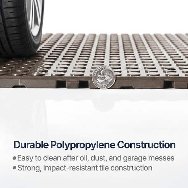 Nitro Coin 3/8 in. Garage Tiles, Sahara Sand, 12 in. x 12 in., 16-Pack, Covers 16 sq. ft., Interlocking Floor Tiles