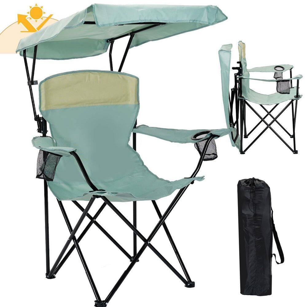 Blue Aluminum Portable Camping Chair Beach Chair Lawn Chair with Shade Canopy price history on PriceWatchPro