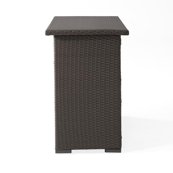 Leander Faux Rattan Outdoor Patio Bar