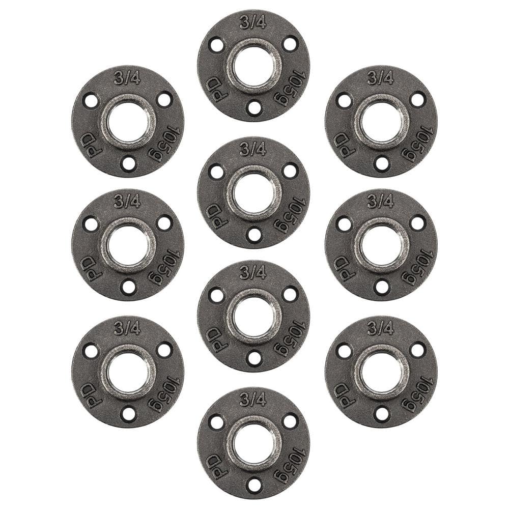 3/4 in. x 2.875 in. Black Iron Round Mini Floor Flange Fitting (10-Pack) price history on PriceWatchPro