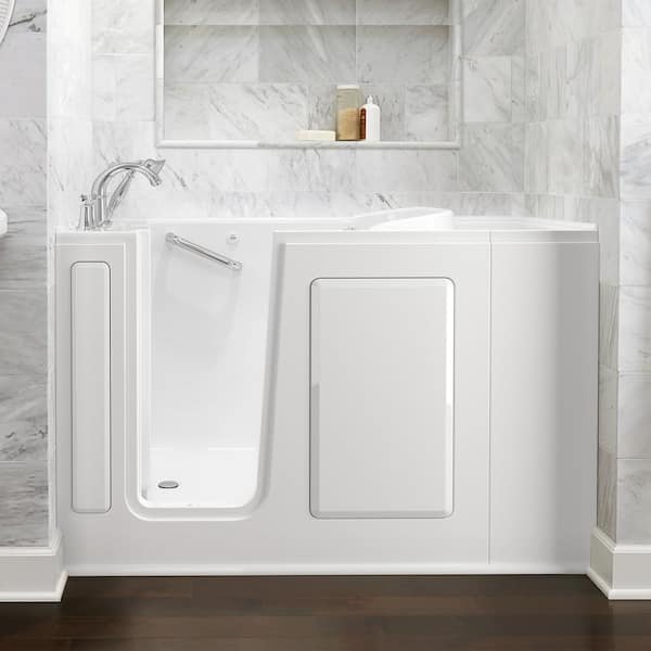 Exclusive Series 48 in. x 28 in. Left Hand Walk-In Whirlpool Bathtub with Quick Drain in White