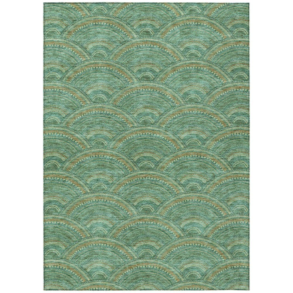 Sage Green Rectangular Synthetic Indoor/Outdoor Rug 2'6" x 3'10"