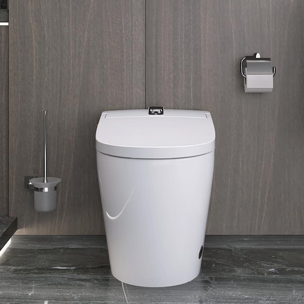 Unbranded Elongated Bidet Toilet 1.28 GPF in White with Deodorizing, Soft Close