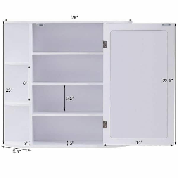 Gymax 14 in. W Cabinet Wall Mount Medicine Cabinet Multifunction Storage  Organizer Bathroom Kitchen in White GYM03603 - The Home Depot