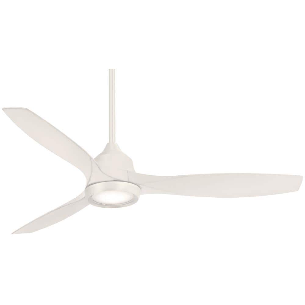 Integrated LED Light and DC Motor in Burnished Nickel Finish Minka-Aire F749L-BNK Skyhawk 60 Inch LED Ceiling Fan with Carved Wood Blades
