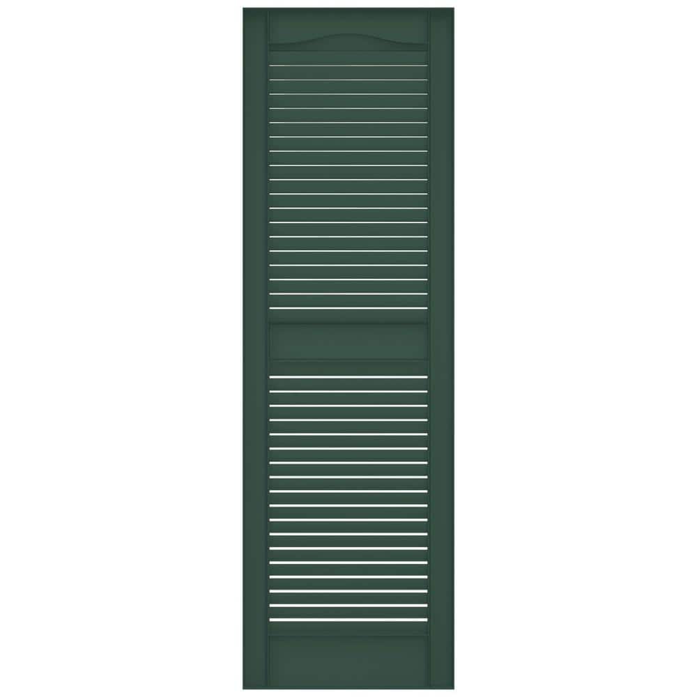 Forest Green Vinyl Louvered Decorative Shutters, 14.5x60