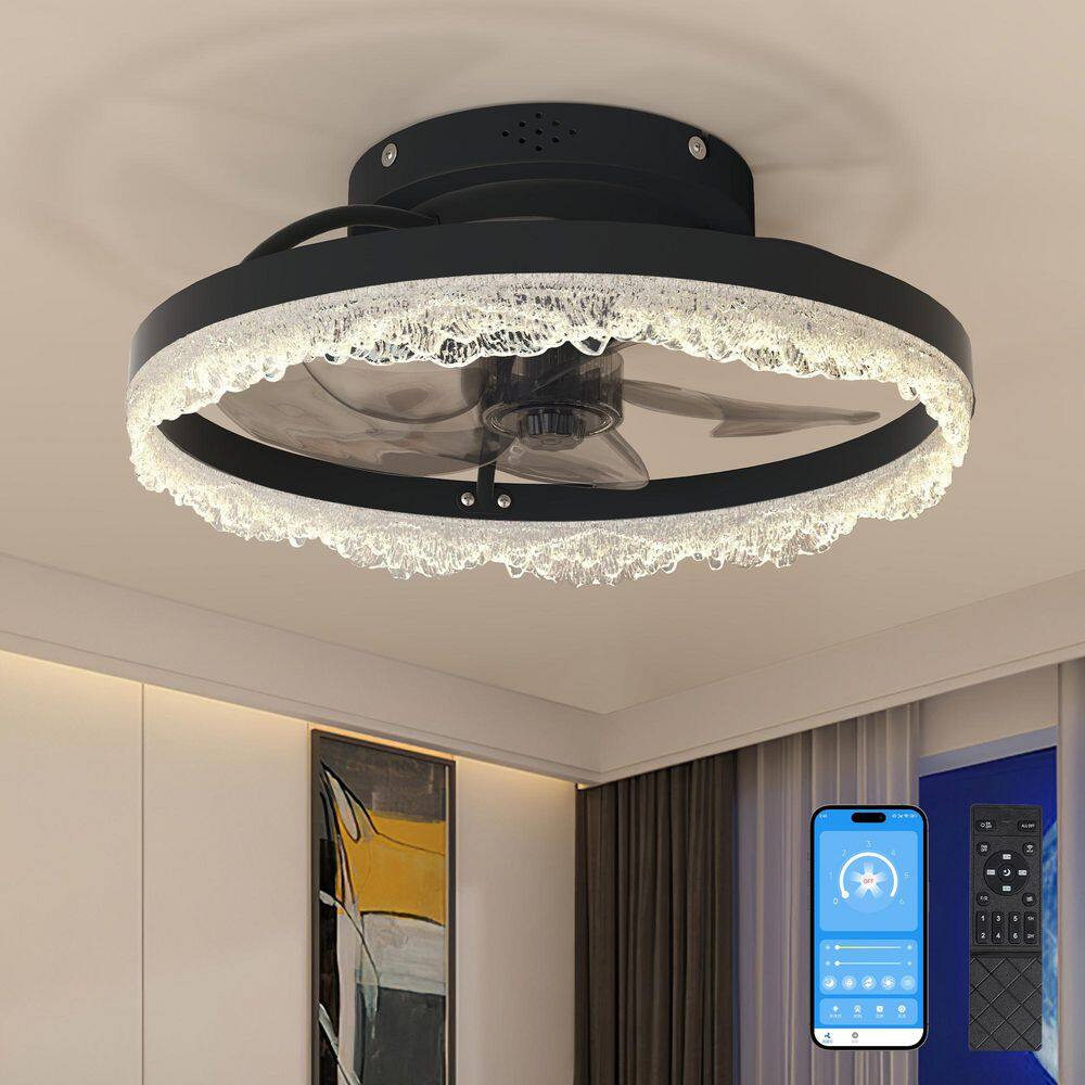 Light Pro 16 in. Smart Indoor Black Integrated LED Light Ceiling Fan with Hidden Blades and Remote Control price history on PriceWatchPro