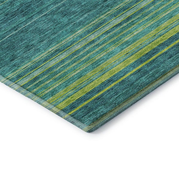 Mayfield Premium Machine Washable Abstract AMF979 Teal 2 ft. 6 in. x 3 ft. 10 in. Area Rug