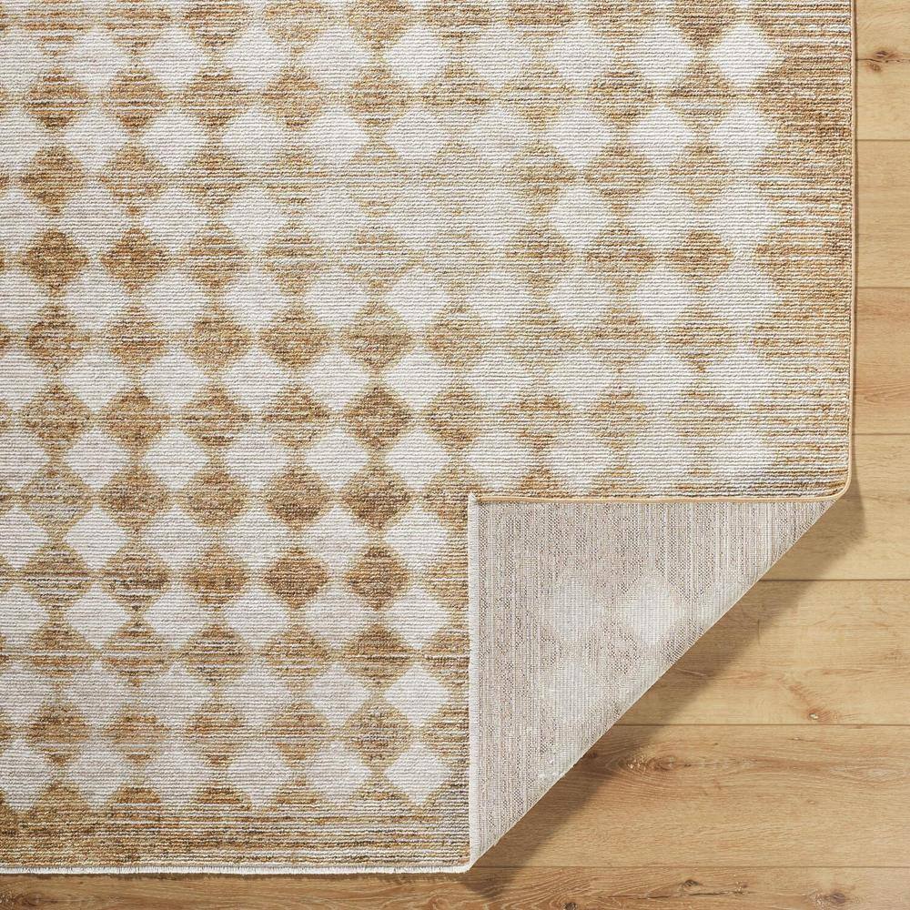 Myrtle Avenue Taupe and Cream Synthetic Checkered Area Rug