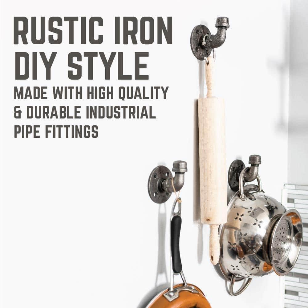Industrial Black Cast Iron Pipe Paper Towel Holder