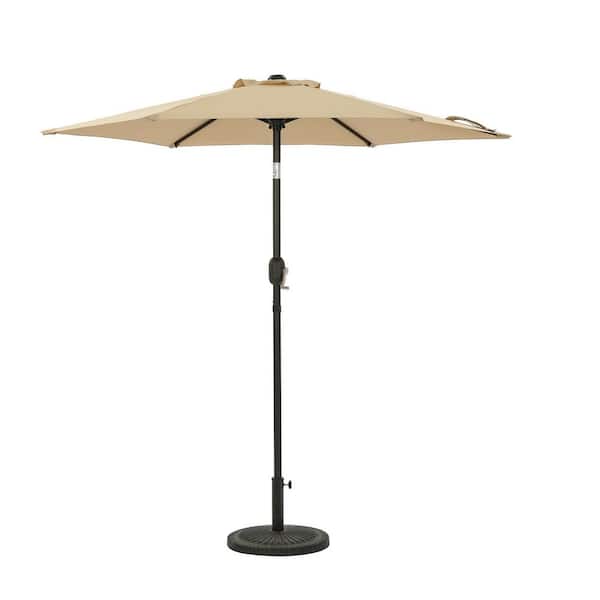 Bistro 7.5 ft. Polyester Hexagon Market Patio Umbrella in Champagne