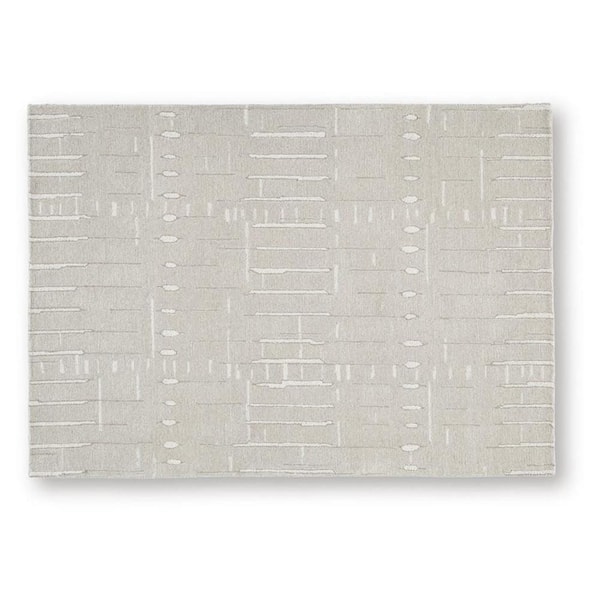 Berty 5 ft. x 7 ft. Tan and Ivory Abstract Patterns Washable Area Rug Runner Rug