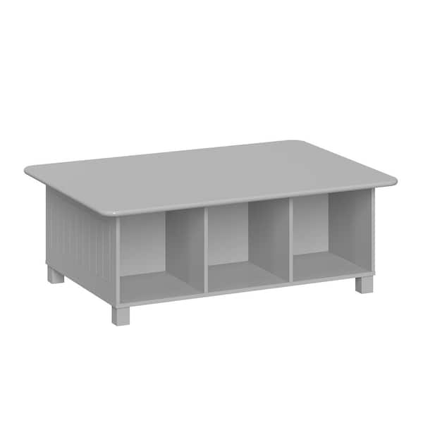 Gray Rectangular Kids Desk, Activity and Play Table with 6-Storage Cubbies