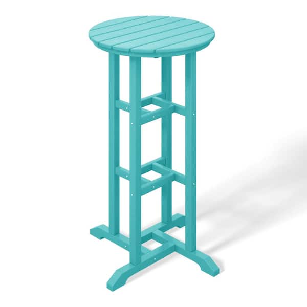 WESTIN OUTDOOR Laguna 24 in. Round Pub Height HDPE Plastic Dining Outdoor Bar Bistro Table in Turquoise