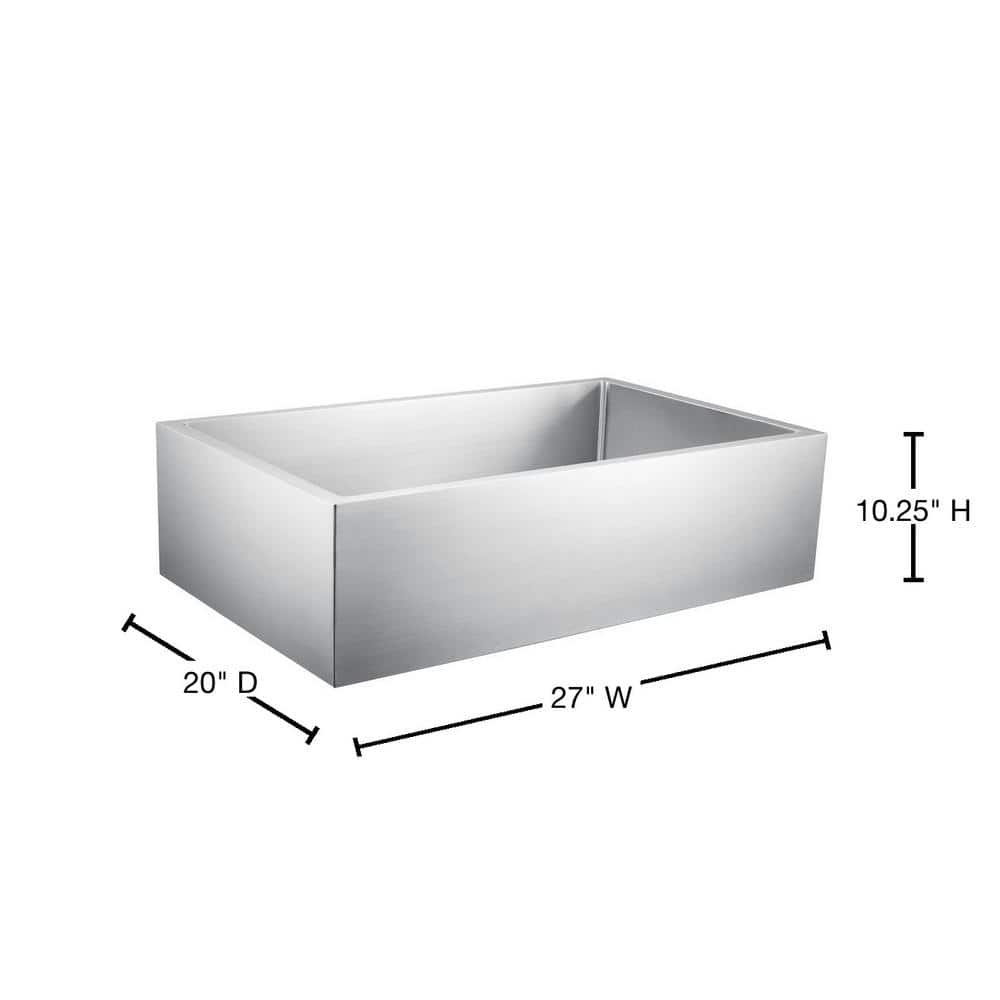 Bailey 27'' Stainless Steel Farmhouse Single Bowl Kitchen Sink