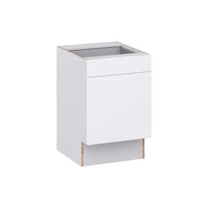 Fairhope Bright White Slab Assembled Accessible ADA Base Cabinet with 1 Drawer (21 in. W x 32.5 in. H x 23.75 in. D)