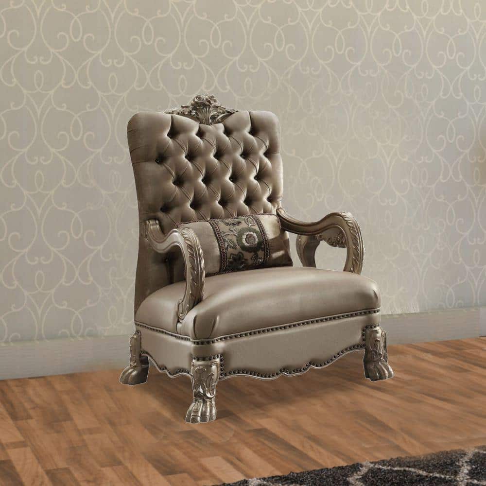UPC 192551001305 product image for Benjara Gold Fabric Accent Chair with Claw legs | upcitemdb.com