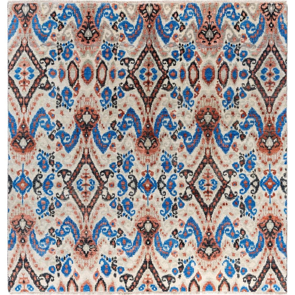 Ikat Beige 8 X 10 Hand-Knotted Wool Silk Indoor Area Rug price history on PriceWatchPro