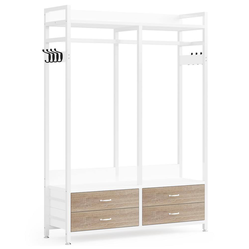 Buy wholesale Dmora Structure for Closet, Walk-in closet with coat hanger  bar, cm 182,4x59h220,4, White color
