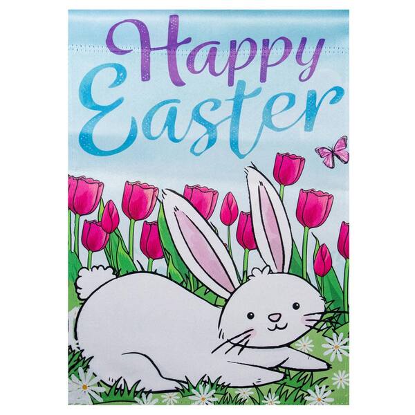 NEW Happy Spring Bunny Garden Flag 12"X18" Easter Bunny Decorative Flag 