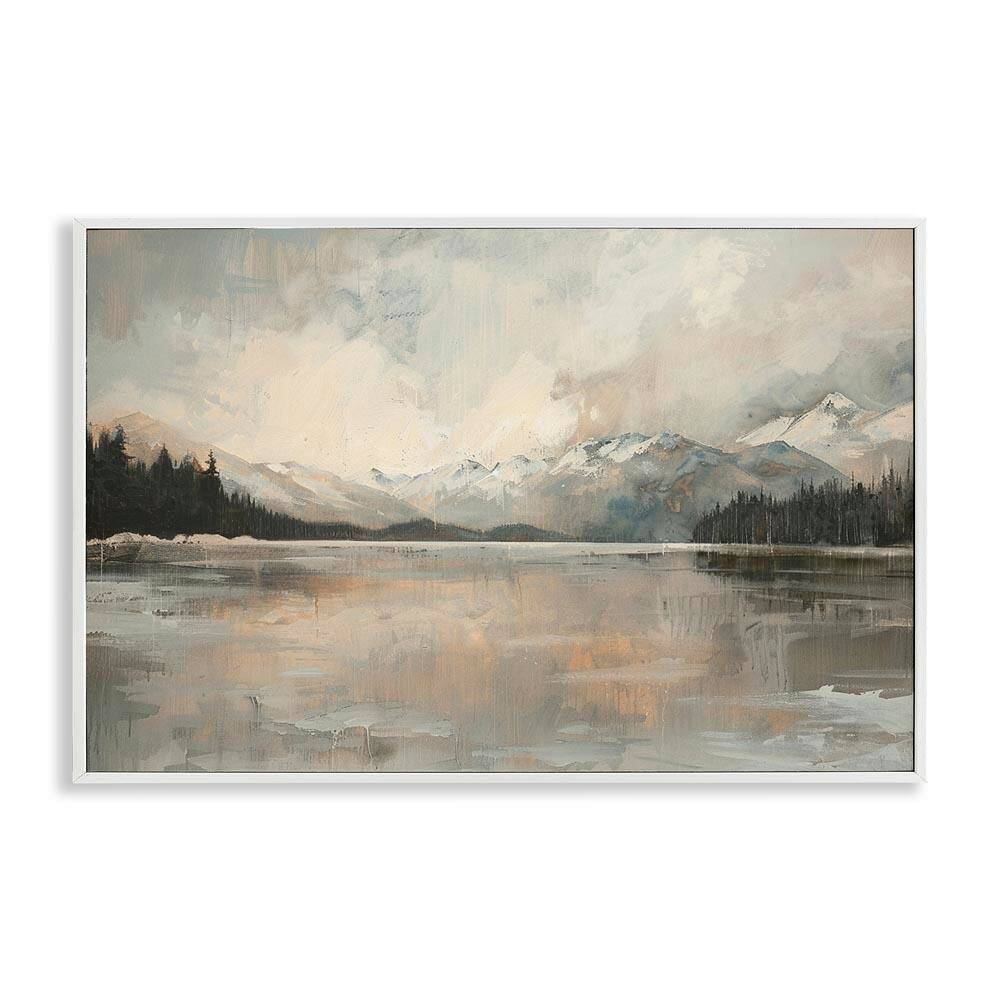 Frozen Lake Landscape by LSR Design Studio White Framed Nature Giclee Art Print 16 in. x 24 in. price history on PriceWatchPro
