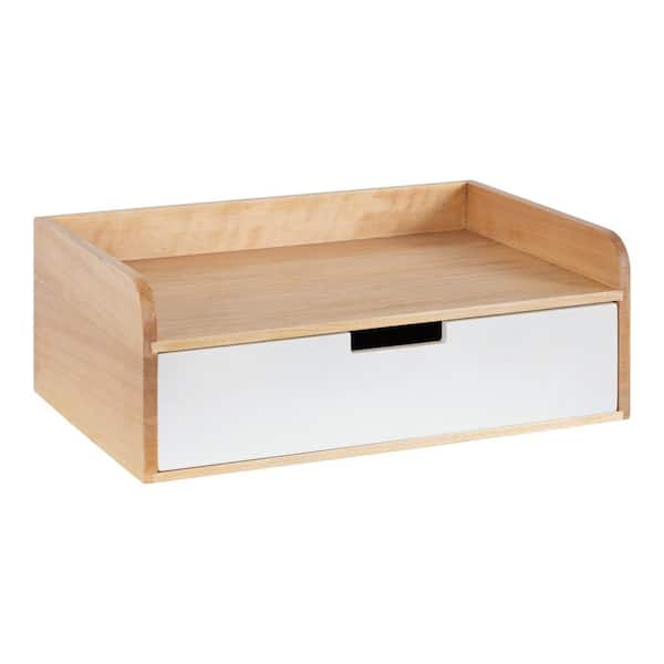 Kate and Laurel Kitt 6.61 in. x 18 in. x 6.61 in. White Wood Floating Decorative Wall Shelf with Brackets